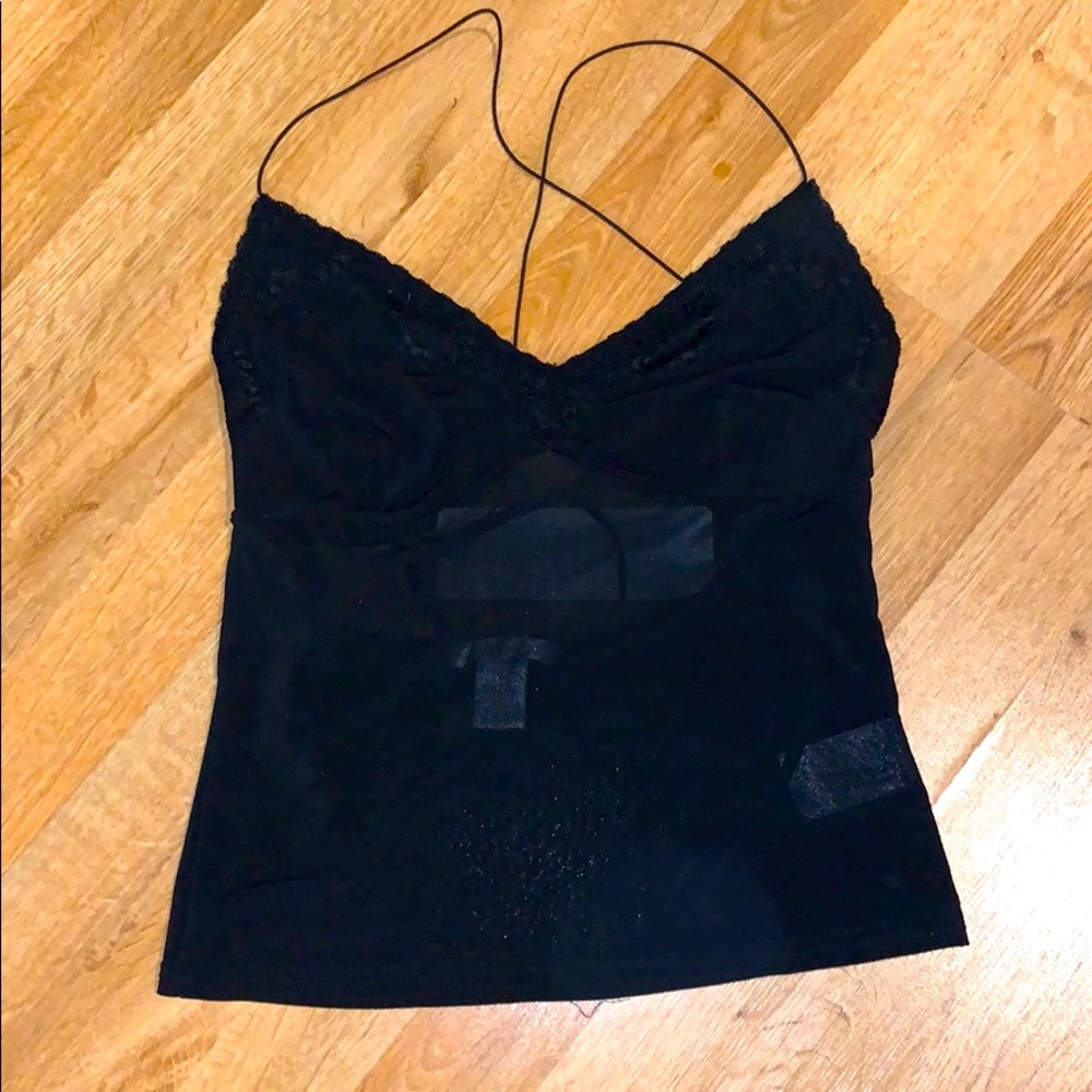 BRAND NEW!! Black sheer Top